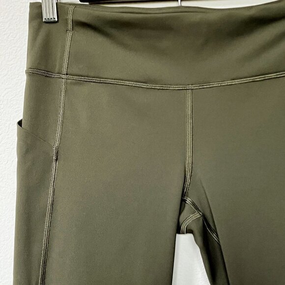 Lululemon Pace Rival Crop Full On Luxtreme Leggings Inseam 22 Dark Olive Green 4 - Picture 11 of 16
